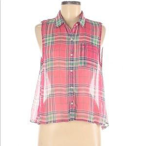 Abercrombie & Fitch Sleeveless Flannel Shirt
